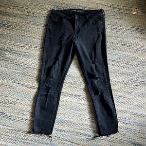 Old Navy Rockstar Distressed Black Jeans